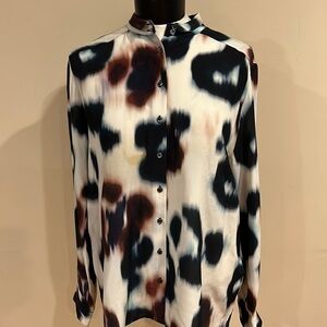 All Saints Oxblood Silk Blouse Sz 10